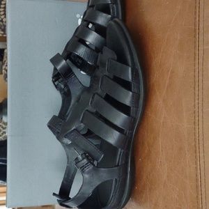 Ecco Flash black leather fisherman sandal